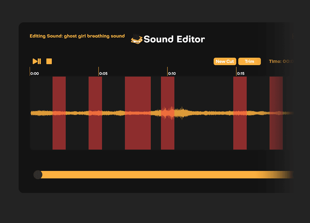 A sound with many cuts made in the Sound Editor
